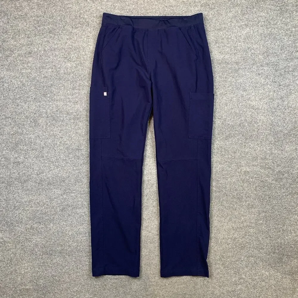 Figs Scrub Pants Mens XL Navy Axim Cargo Straight Drawstring Stretch Medical